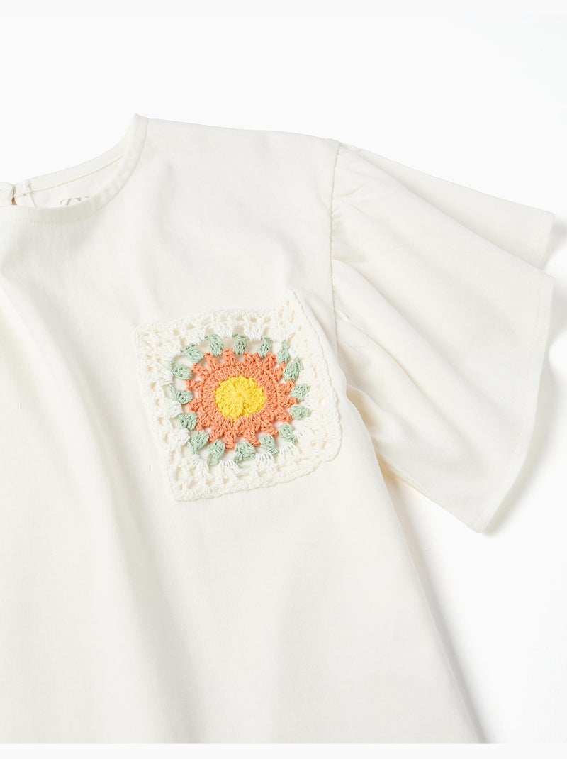 T-shirt en coton avec poche au crochet Blanc - Kiabi