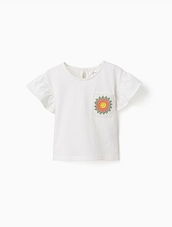 T-shirt en coton avec poche au crochet