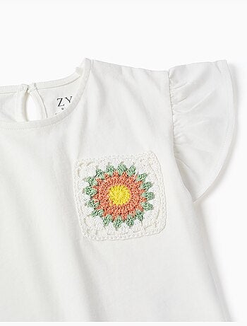 T-shirt en coton avec poche au crochet