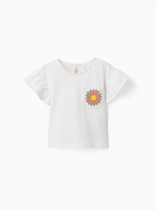T-shirt en coton avec poche au crochet - Kiabi