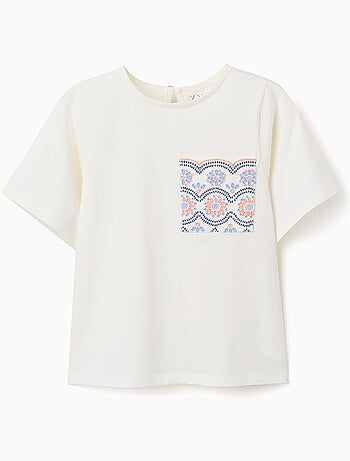 T-shirt en coton avec poche brodée