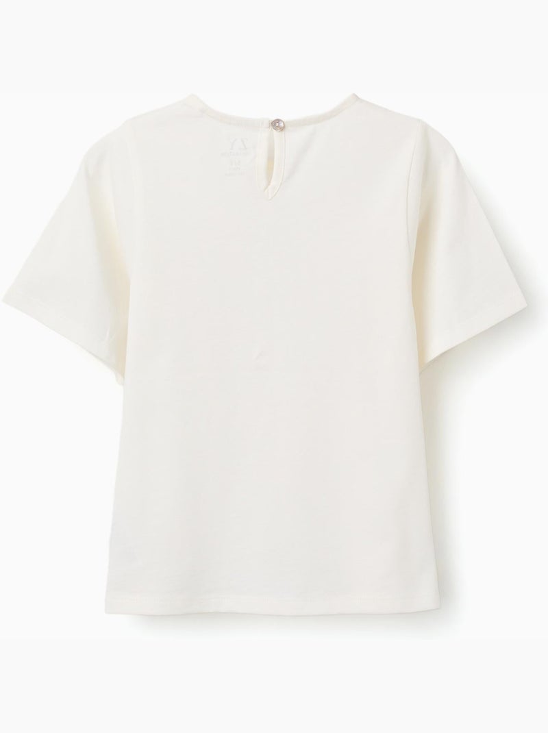 T-shirt en coton avec poche brodée Beige clair - Kiabi