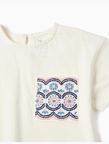 T-shirt en coton avec poche brodée