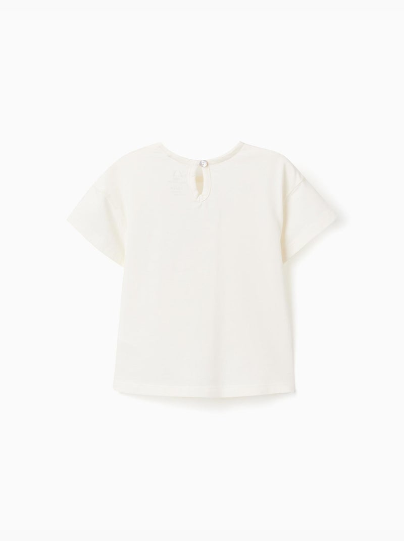 T-shirt en coton avec poche brodée Beige clair - Kiabi