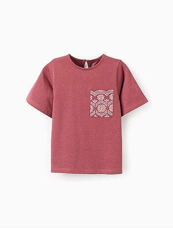 T-shirt en coton avec poche brodée