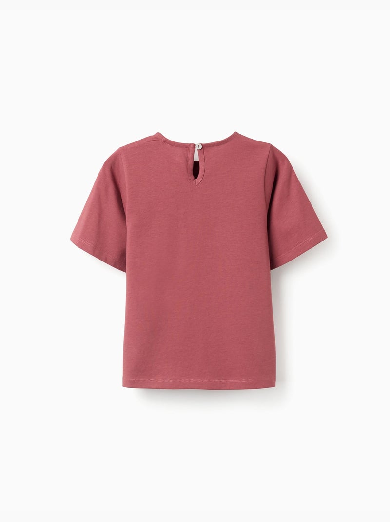 T-shirt en coton avec poche brodée Marron - Kiabi