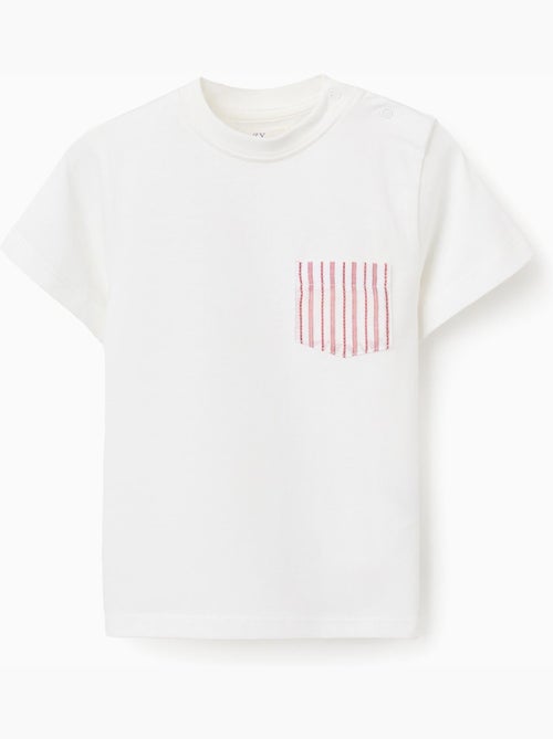 T-shirt en coton avec poche poitrine - Kiabi