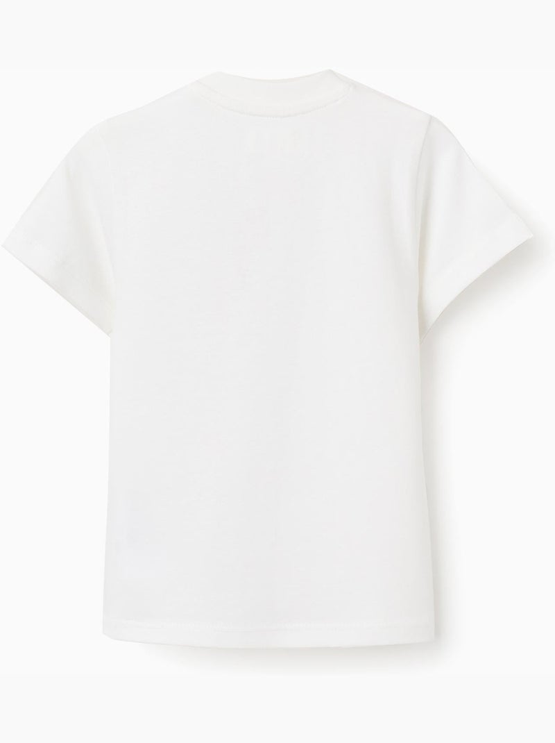 T-shirt en coton avec poche poitrine Blanc - Kiabi