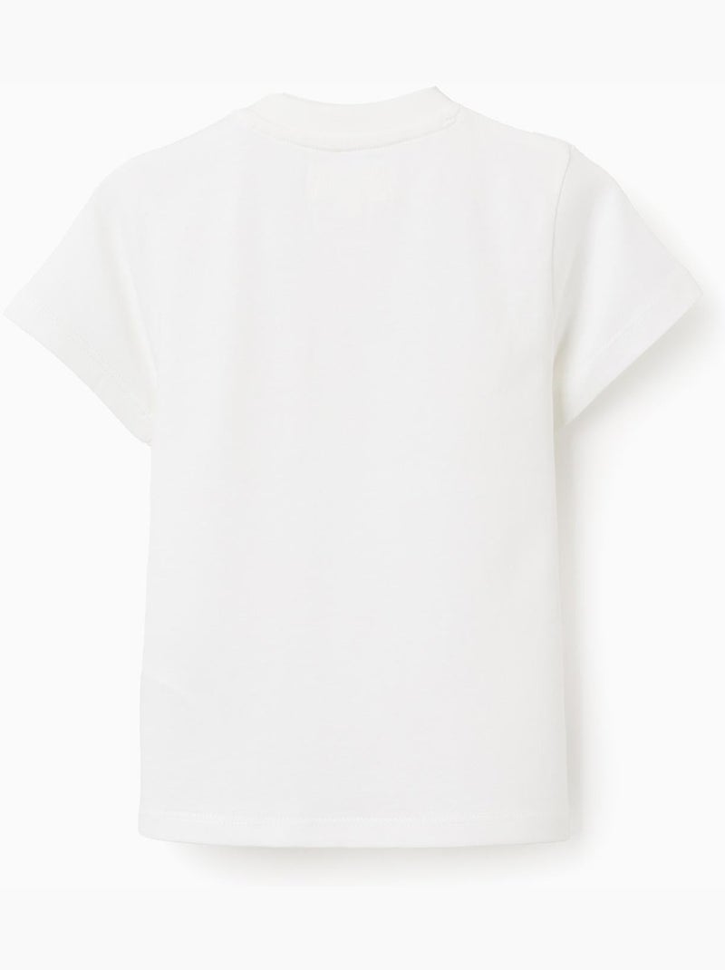 T-shirt en coton avec poche poitrine Blanc - Kiabi