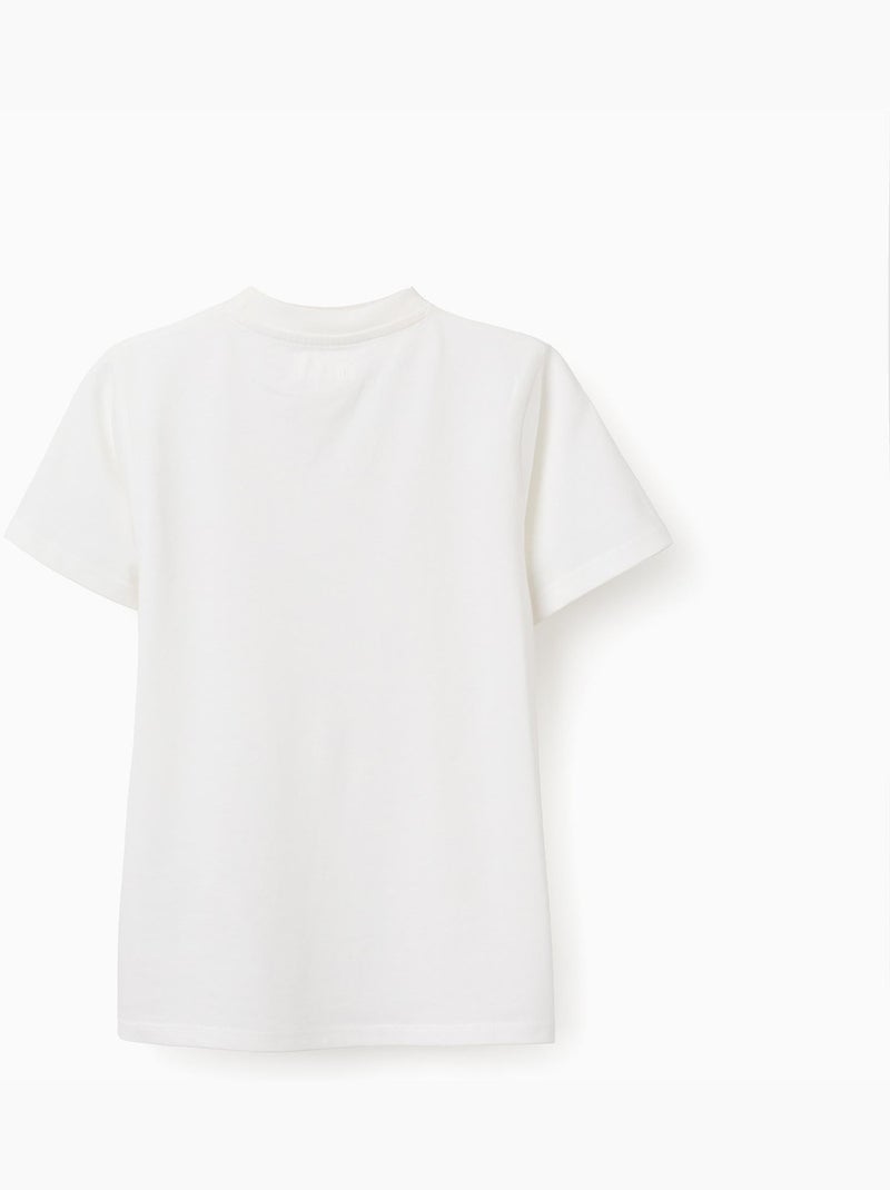 T-shirt en coton avec poche poitrine Blanc - Kiabi