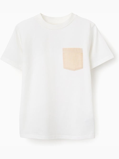 T-shirt en coton avec poche poitrine - Kiabi