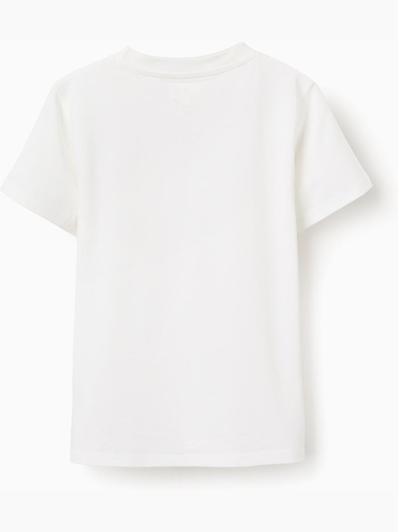 T-shirt en coton avec poche poitrine Blanc - Kiabi