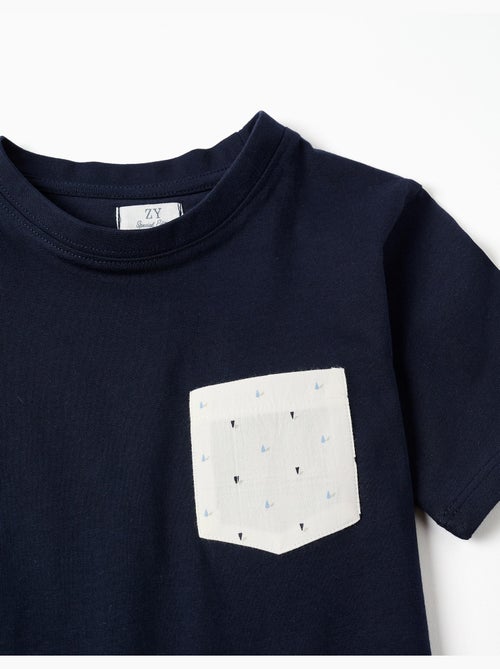 T-shirt en coton avec poche poitrine - Kiabi