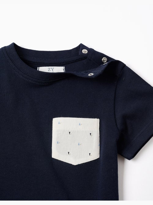 T-shirt en coton avec poche poitrine - Kiabi