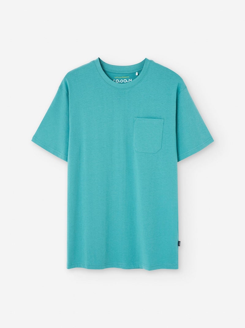 T-shirt en Coton avec Poche Vert - Kiabi