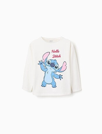 T-shirt en coton avec Stitch et volants