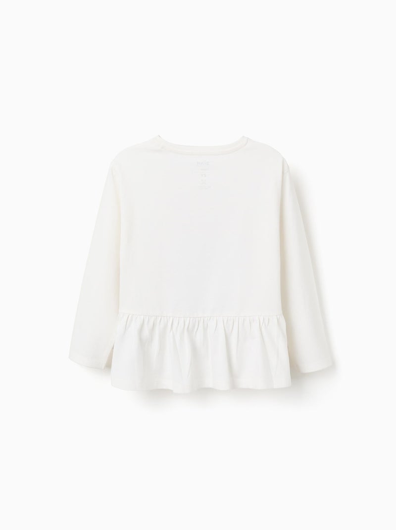 T-shirt en coton avec Stitch et volants Blanc - Kiabi