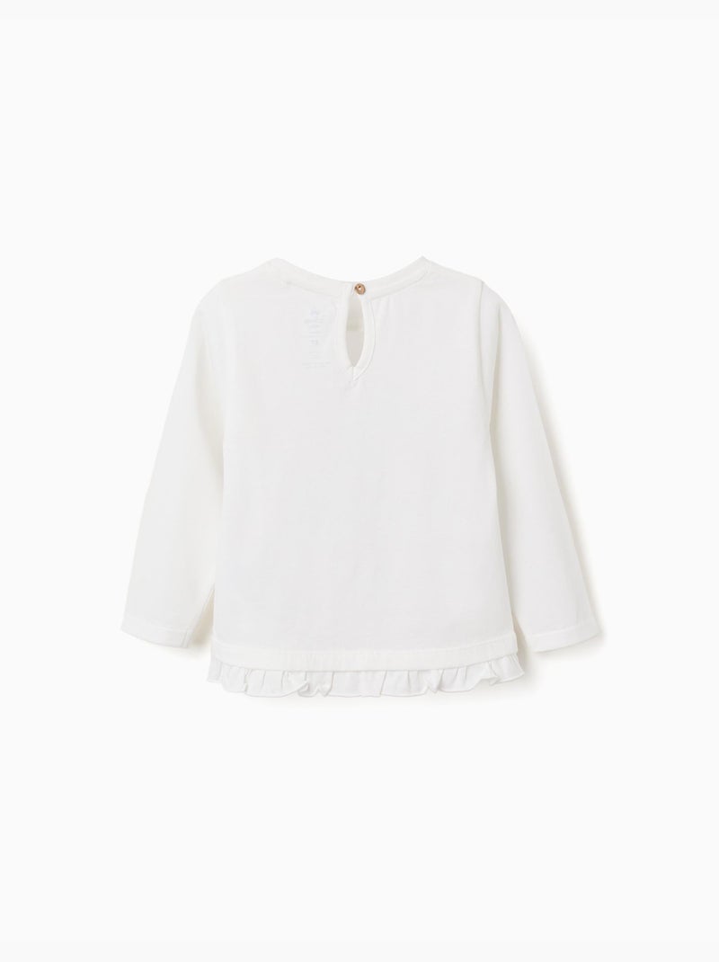 T-shirt en coton avec Stitch et volants Blanc - Kiabi