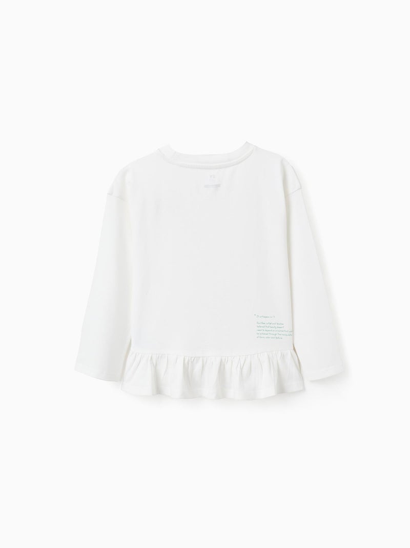 T-shirt en Coton avec Volants au Dos Beige clair - Kiabi