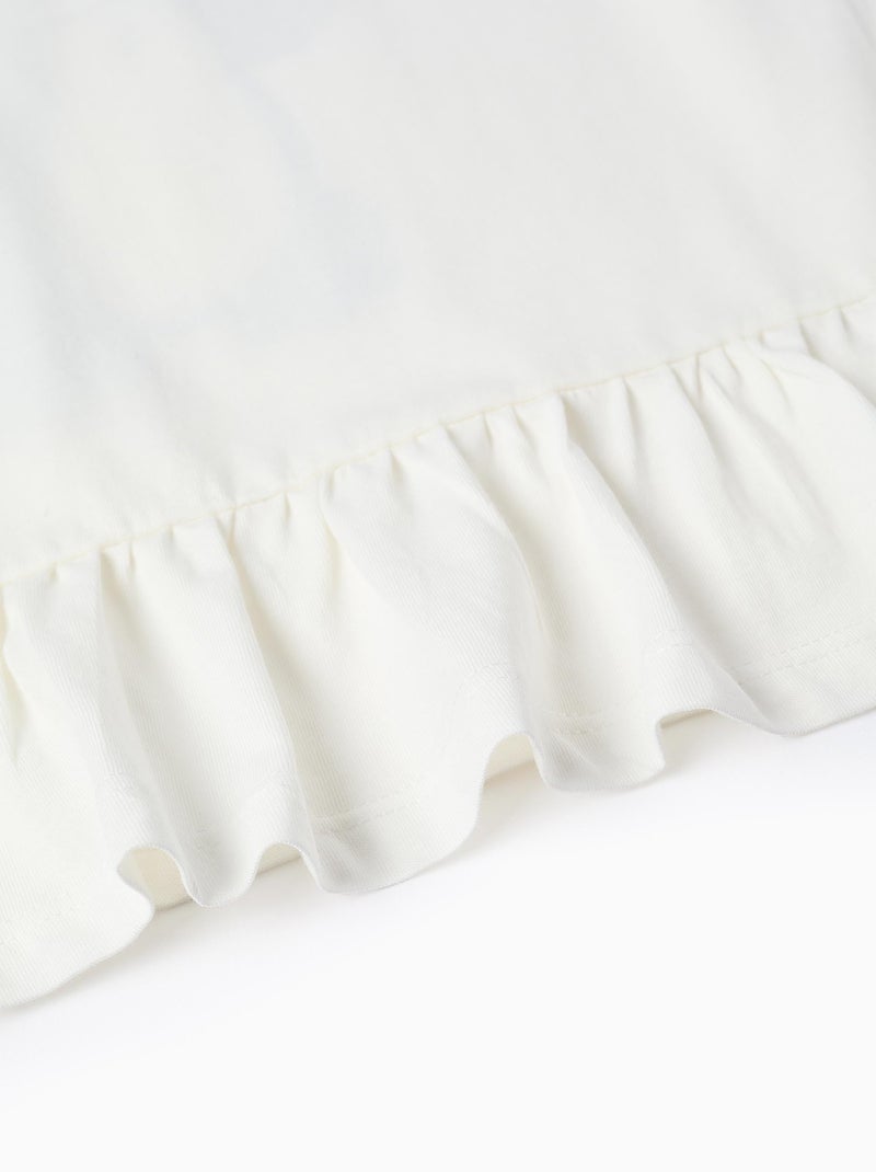 T-shirt en Coton avec Volants au Dos Lilo et Stitch Blanc Bleu ciel - Kiabi