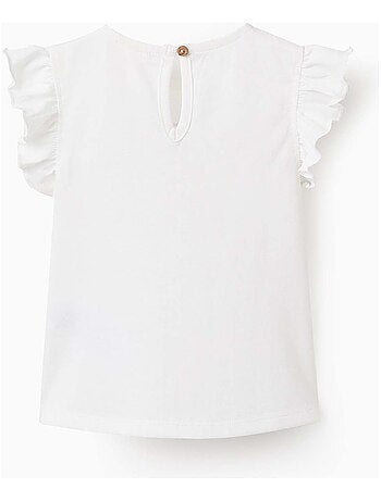 T-shirt en Coton avec Volants Princesses