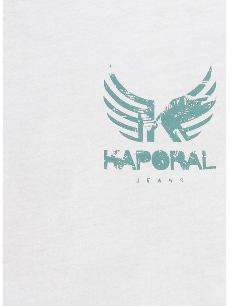 T-shirt en coton beige uni avec une coupe droite et un col rond Beige - Kiabi