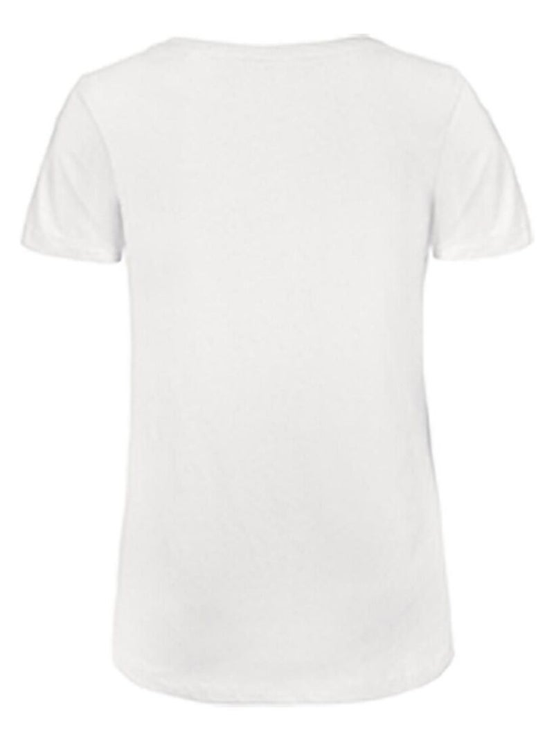T-shirt en coton bio à col v - b and c Blanc - Kiabi