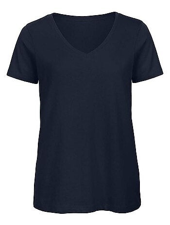 T-shirt en coton bio à col v - b and c
