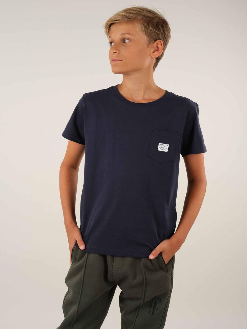 T-shirt en coton bio 'Deeluxe' Bleu marine - Kiabi