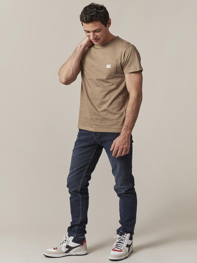 T-shirt en coton bio 'Deeluxe' Gris taupe - Kiabi