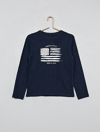 T-shirt en coton bio imprimé drapeau