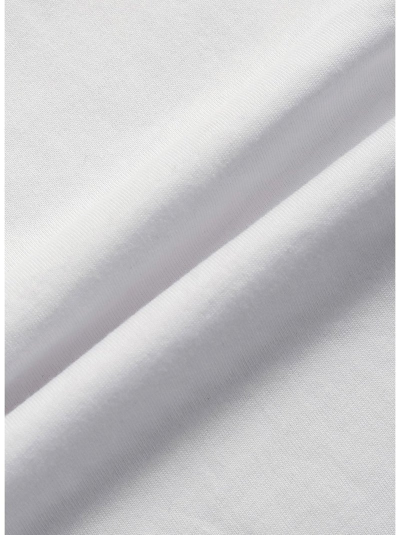 T-shirt en coton biologique blanc imprimé avec une coupe droite et un col rond Blanc - Kiabi