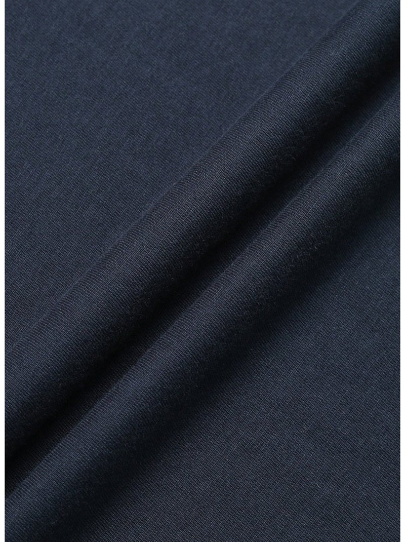 T-shirt en coton biologique marine imprimé avec une coupe droite et un col rond Bleu marine - Kiabi