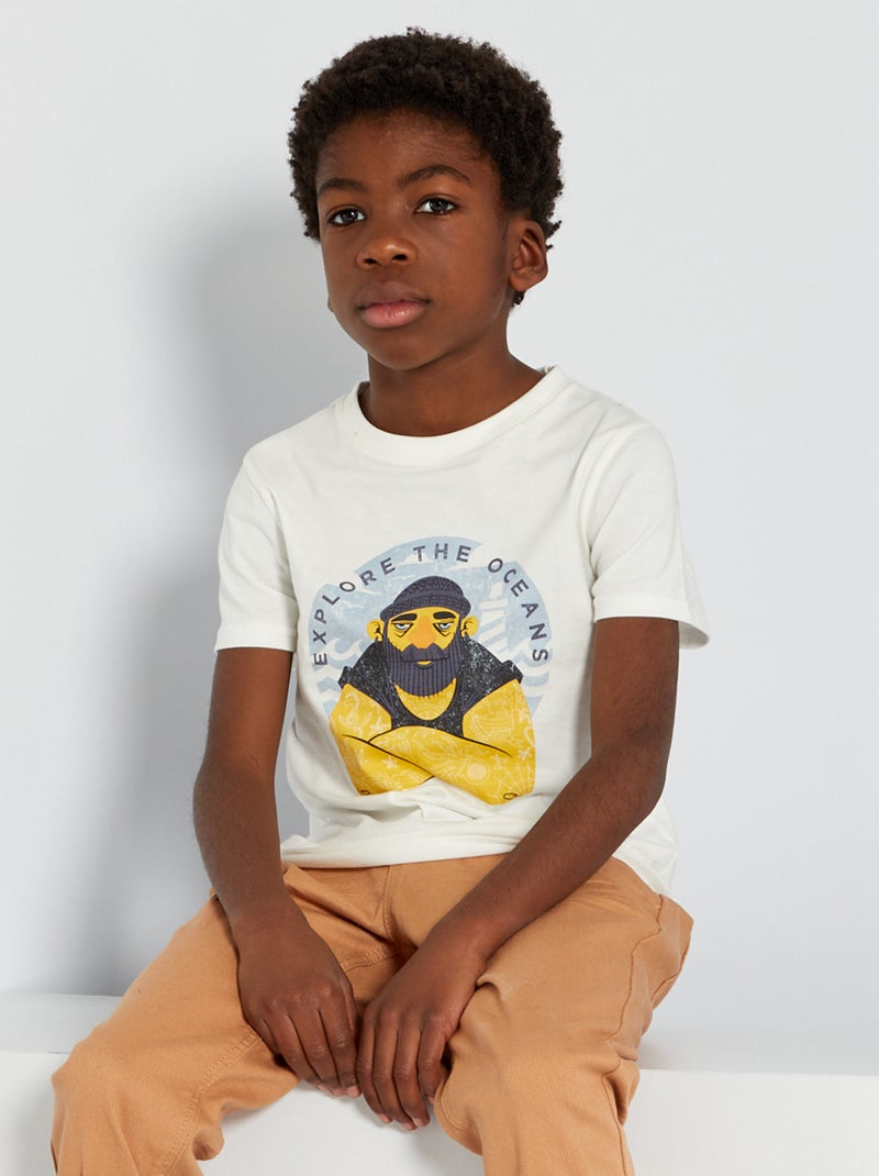 T-shirt en coton blanc snow - Kiabi