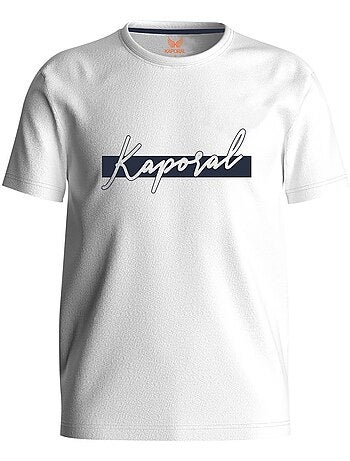T-shirt en coton blanc uni avec une coupe droite et col rond