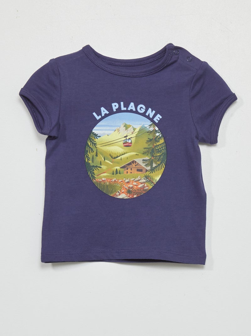 T-shirt en coton Bleu - Kiabi