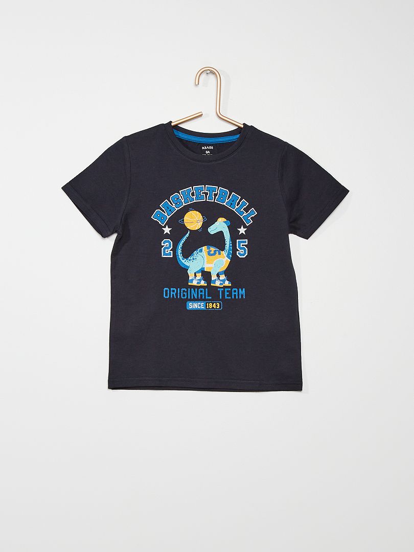 T-shirt en coton bleu/dinosaure - Kiabi