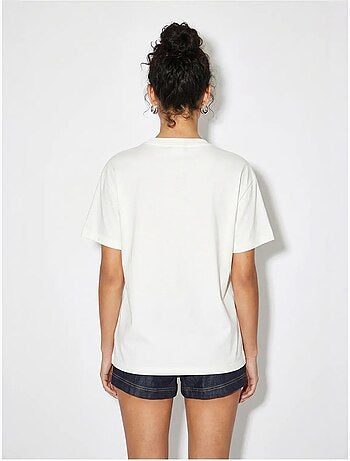 T-shirt en coton brodé à col rond lucci