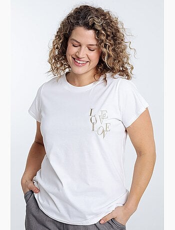 T-shirt en coton brodé Love