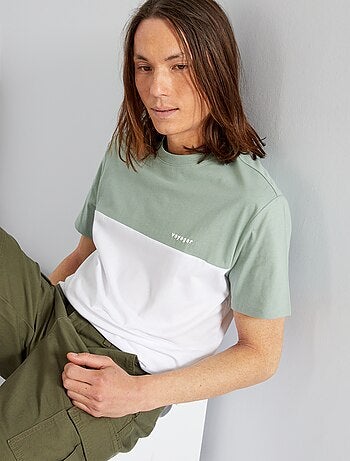 T-shirt en coton color-block - Kiabi