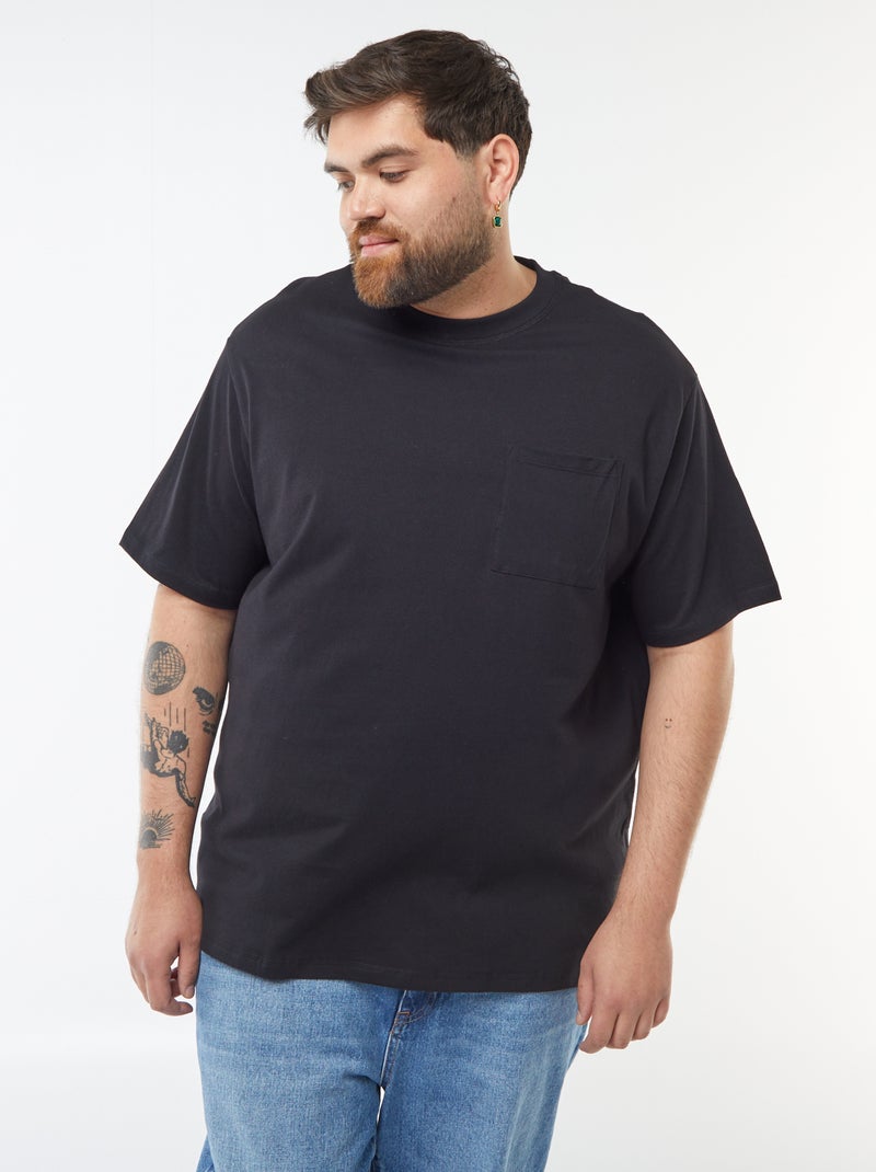 T-shirt en coton confort fit noir - Kiabi