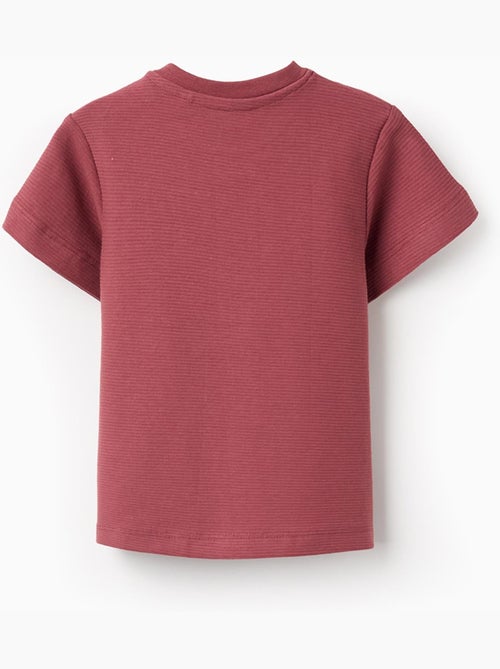 T-shirt en coton côtelé avec imprimé Express Yourself - Kiabi