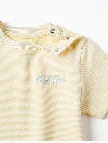 T-shirt en coton côtelé avec imprimé Poetry