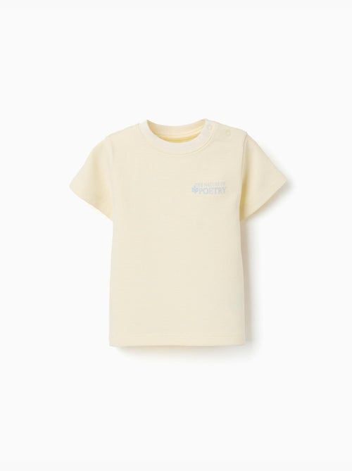 T-shirt en coton côtelé avec imprimé Poetry - Kiabi