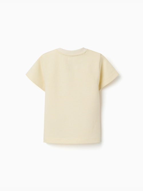 T-shirt en coton côtelé avec imprimé Poetry - Kiabi
