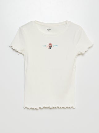 T-shirt en coton côtelé