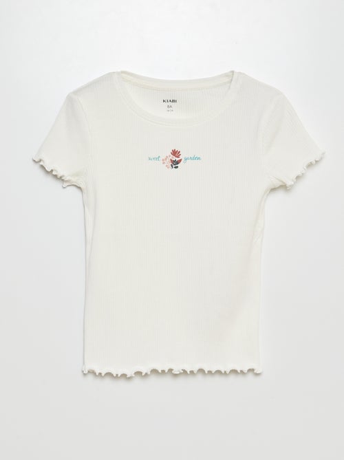 T-shirt en coton côtelé - Kiabi