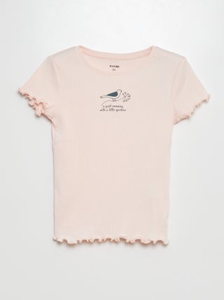 T-shirt en coton côtelé