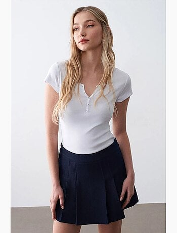 T-shirt femme en coton, coupe slim, col rond dilvin
