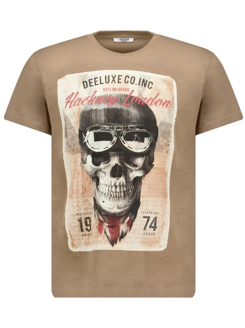 T-shirt en coton  'Deeluxe' Marron chocolat - Kiabi